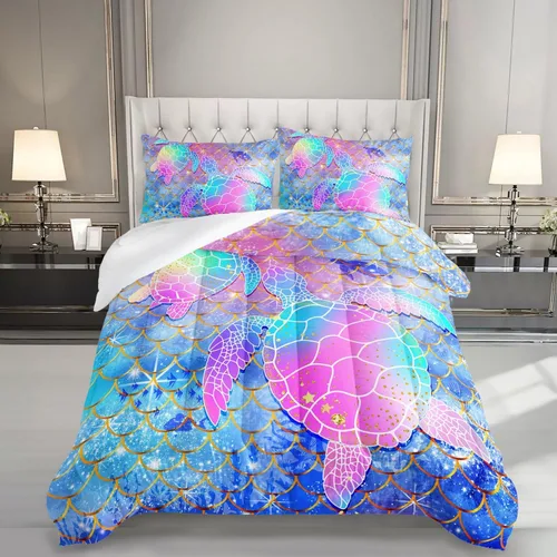 Miniatura 22 de Juego de edredón floral colorido de 3 piezas, juego de ropa de cama botánica bohemia tamaño queen, diseño boho de granja con flores y hojas impresas
