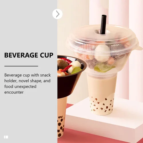Miniatura 6 de Hemoton 5 juegos de recipientes reutilizables para aperitivos con vaso y cuenco para aperitivos combinados para papas fritas y bebidas, combinación