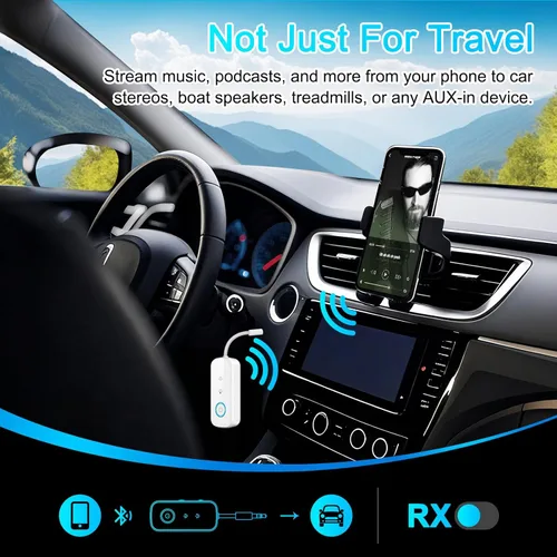 Miniatura 6 de Transmisor Receptor Bluetooth 5.4 Premium Pro, Adaptador de Audio para Avión, Transmisor Inalámbrico para TV/Vuelo de Viaje, Aerolínea, Gimnasio.