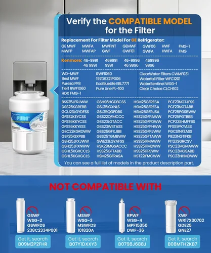 Miniatura 2 de ICEPURE Filtro de agua para refrigerador RWF0600A para GE MWF, MWFINT, MWFP, MWFA, GWF, HDX FMG-1, GSE25GSHECSS, WFC1201, RWF1060, 197D6321P006