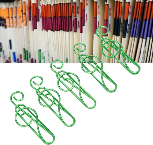 Miniatura 3 de 100 clips para carpeta, abrazaderas de papel, clips de papel elegantes, estilo nota musical, caja de metal antideslizante, bonitos clips de papel