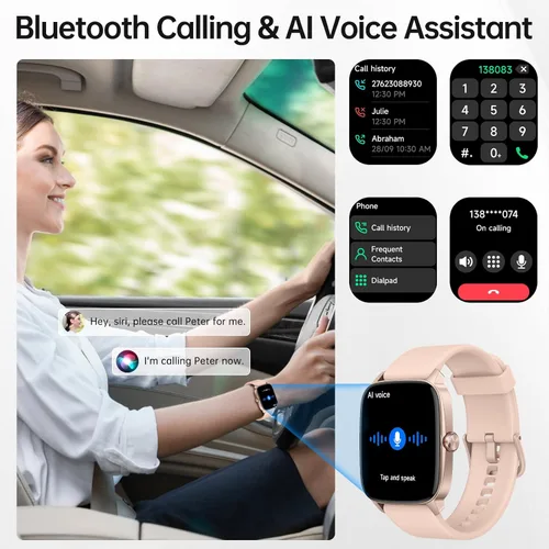 Miniatura 2 de Relojes inteligentes para mujeres y hombres con llamada Bluetooth y voz AI, monitor de actividad física HD de 1.85 pulgadas con monitor de sueño