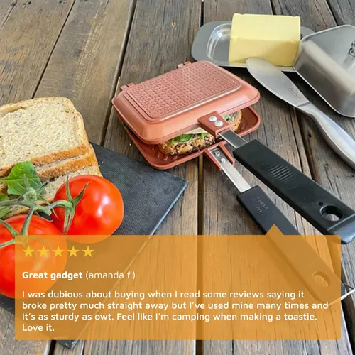 Miniatura 6 de Jean-Patrique Toastie Maker - Prensa de panini de cerámica de cobre - Máquina de queso a la parrilla antiadherente - Sandwichera tostada