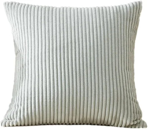 Miniatura 17 de Artscope Fundas de Almohada de Pana a Rayas Acogedoras Súper Suaves Decorativas Cuadradas Fundas de Cojín para Sofá Sillón Dormitorio Decoración