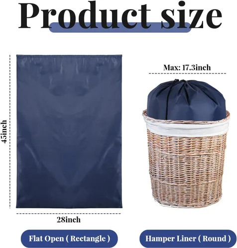 Miniatura 2 de Woanger Paquete de 12 bolsas de lavandería extragrandes de 28 x 45 pulgadas, lavables a granel, bolsa de lavandería de viaje con cierre de cordón