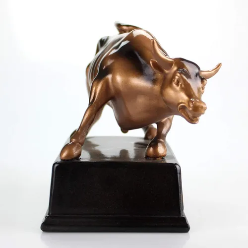 Miniatura 3 de Estatua oficial de bronce con base de Wall Street Bull Stock Market NYC con base - Pequeña