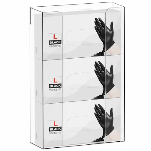Cq acrylic Soporte de guante de goma para montaje en pared, dispensador de guantes desechable transparente y guantera en la pared, dispensador de