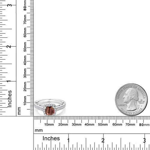 Miniatura 67 de Gem Stone King Anillo de compromiso de plata de ley 925 de 0.236 in con piedra natal y zafiro blanco creado con acento Anillo de compromiso