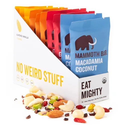 Miniatura 12 de Barra de anacardo y canela, orgánica, paleo, sin gluten y cruda por Mammoth Bar, 0.35-0.47 onzas de proteína, 1.8 onzas (10 barras)