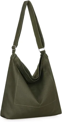 Miniatura 2 de Covelin Bolso de hombro para mujer de estilo retro clásico informal bohemio bolso de mano o cruzado tamaño grande de lona
