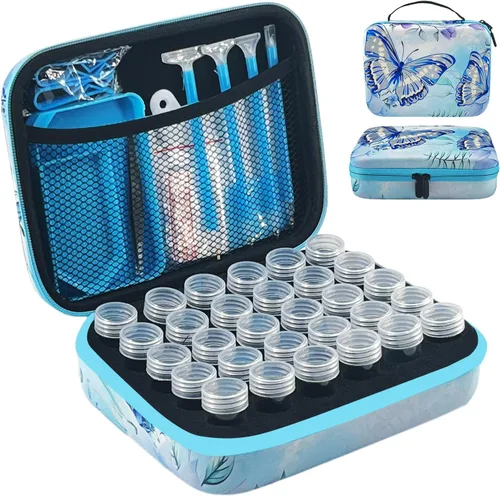 Miniatura 22 de Contenedores de almacenamiento de pintura de diamantes, 120 ranuras para accesorios de pintura de diamantes y herramientas para estuche organizador