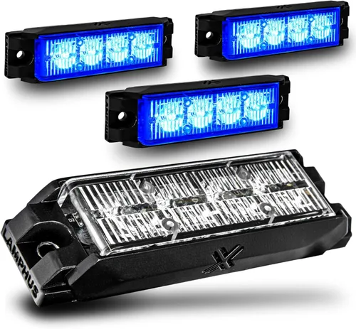 Miniatura 70 de LAMPHUS NanoFlare - Luz de advertencia estroboscópica de 5 pulgadas y 6 W, color blanco ámbar, luz de advertencia estroboscópica para parrilla