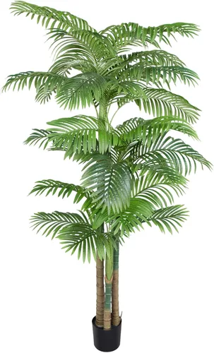 Miniatura 15 de Artificial Palm Tree, ANTING 5FT Tall Faux Palm Tree with Black Base Pot, Artificial Plants with Lifelike Leaves for Outdoor Indoor Home Living Room
