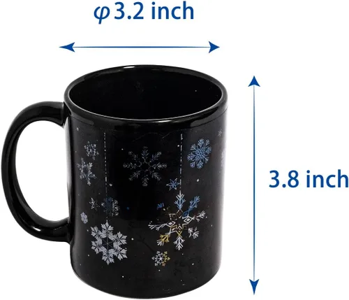 Miniatura 4 de Taza de cerámica con diseño de muñeco de nieve que cambia de color, taza de café mágica de 12 onzas, novedad para regalos divertidos de Navidad