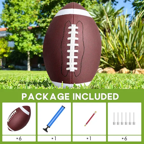 Miniatura 6 de jiaonun Youth Size 6/Official Size 9 Footballs Bulk, Inflatable with Pump for Youth, Junior, Adult, College, High School, Regulation Size Football