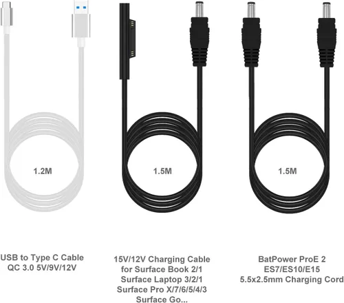 Miniatura 6 de BatPower CCS2 - Cargador de coche para computadora portátil de alta potencia, 120 W, compatible con Microsoft Surface Book Laptop 4 3 2 1 Surface