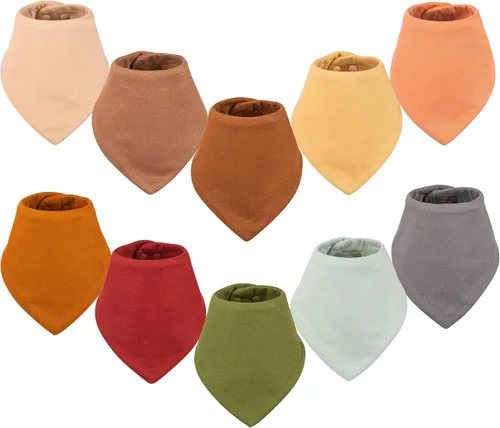 Miniatura 11 de Tiny Twinkle Baberos tipo bandana - Baberos resistentes al agua y absorbentes para baba y dentición Conjunto niño 6