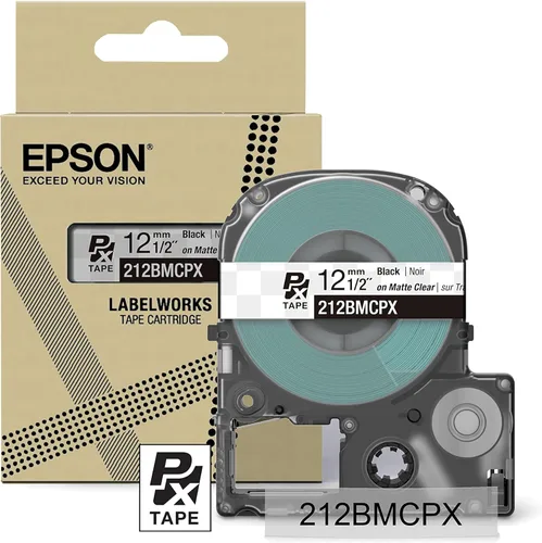 Miniatura 28 de Epson LABELWORKS 212RBBPX Cartucho de Cinta PET (Poliéster) Genuino - Cinta de Etiquetadora de Diseño para Artesanía en Cinta Negra sobre Azul