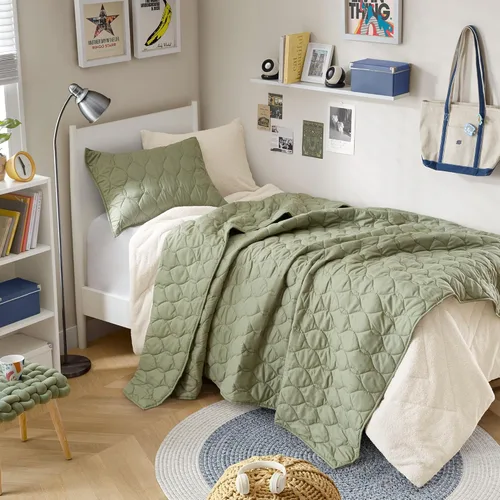 Miniatura 42 de Comfort Spaces Juego de edredón de tamaño King extragrande de color blanco de 120 x 118 pulgadas, colcha acolchada de microfibra ligera de verano