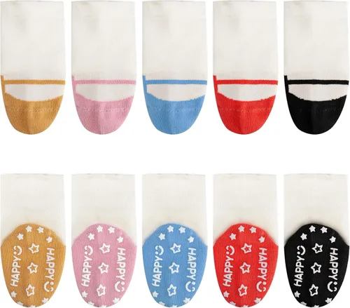 Miniatura 3 de Looching Paquete de 6 calcetines antideslizantes de algodón con empuñaduras de estilo ballet para bebés y niñas