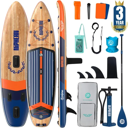 Miniatura 10 de Niphean Tabla de remo inflable (extra grande) para 2+1 personas/familia, capacidad de 500 libras, tabla de remo con accesorios de SUP, tabla de remo