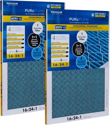 Miniatura 15 de PureFlow - Filtro de aire para horno doméstico de 12 x 12 x 1, con 4 capas de tecnología de filtración avanzada, MERV-13 paquete de 2