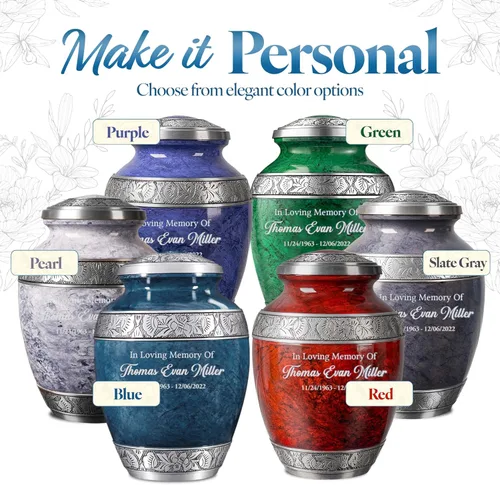 Miniatura 6 de Urna de cremación personalizada para cenizas humanas adultas, nombre grabado personalizado, conmemorativo funerario grande hecho a mano con diseño