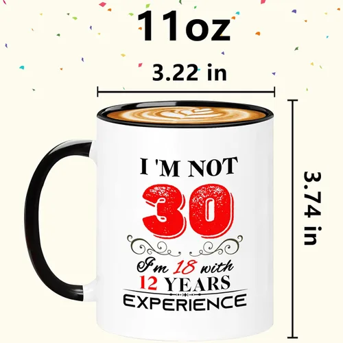 Miniatura 4 de Taza de 30 cumpleaños para mujeres y hombres, regalos de cumpleaños de 30 años para mamá, papá, esposa, marido, hija, hermana, mejores amigos, 30