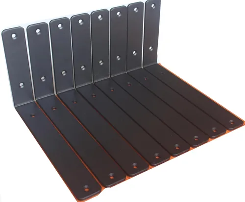 Miniatura 73 de Paquete de 12 soportes de estante en L de 8 pulgadas de largo x 6 pulgadas de alto x 1.5 pulgadas de ancho, 5 mm de grosor, soporte de estante en L