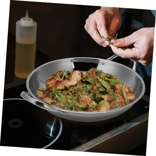 Miniatura 6 de BESTonZON Sartén de acero inoxidable para paelleras, sartenes para cocinar, ideal para exteriores, camping, fiestas, 10.2 in