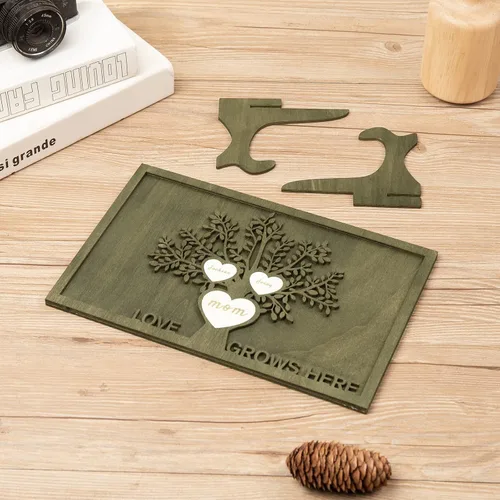 Miniatura 4 de Regalos para mamá, marco de árbol genealógico personalizado, placas de madera, recuerdos de genealogía, decoración del día de la madre, día del EL