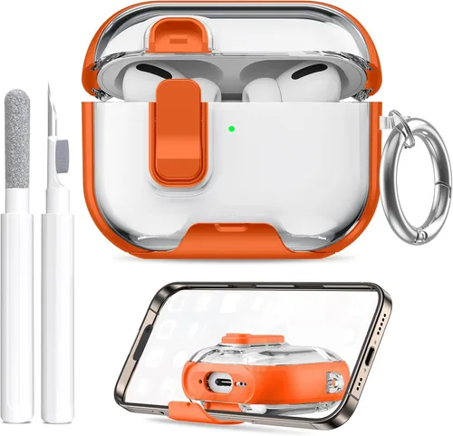 Miniatura 21 de Funda compatible con Airpods Pro 3 (2025) con soporte para teléfono y kit de limpieza, bonito clip de silicona suave para Apple AirPods Pro de 3ª