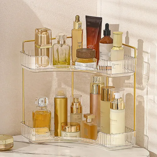 Miniatura 12 de Aveniee Organizador de Esquina para Encimera de Baño, Estante de Encimera de Baño Organizador de Maquillaje para Tocador, Bandeja de Perfume