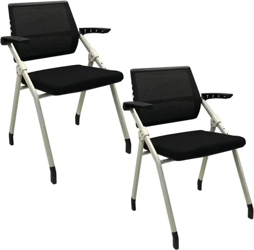 Miniatura 15 de 【1 unidad】 Silla ergonómica con ruedas giratorias de malla para anidación de invitados, apilamiento para oficina, escuela, aula, entrenamiento