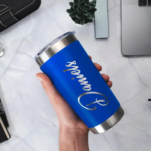 Miniatura 5 de Vasos personalizados, vaso de acero inoxidable de 20 onzas con tapa 13 diseños diferentes Tazas personalizadas de pared doble aisladas para café