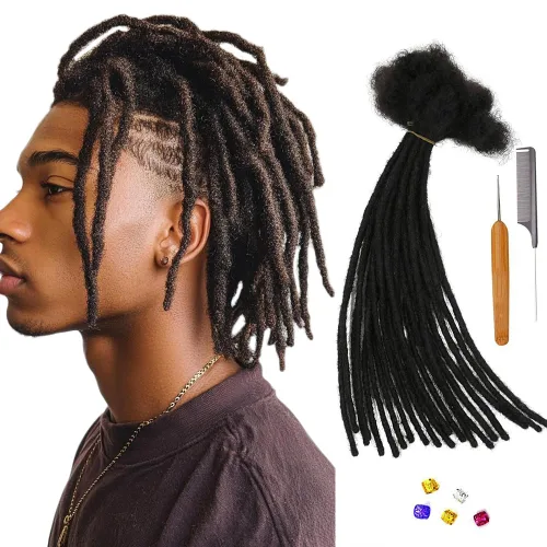 Miniatura 35 de 0.2 in y 0.2 in de ancho, 4-14 pulgadas de 10, 30, 60, 100 hebras de extensiones de cabello humano 100% real para hombres/mujeres/niños, paquetes