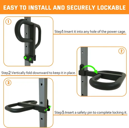 Miniatura 7 de Dip Bar Attachment for 2"x2" Squat Rack, Heavy Duty Power Rack Attachment with 5/8" or 1" Hole Para rack de alimentación de 2" x 2" con múltiples