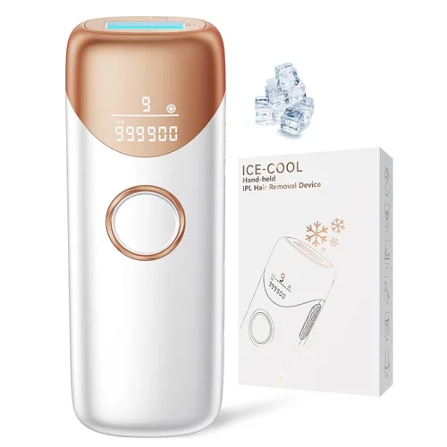 Ubroo Depilación láser, dispositivo de depilación IPL con enfriamiento de hielo de 41.0 °F, depilación láser en casa para mujeres y hombres, uso de