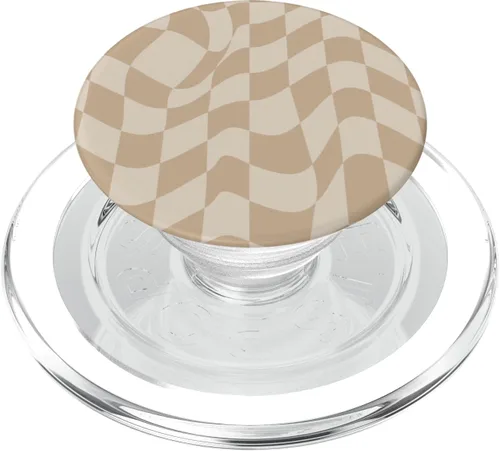 Miniatura 8 de PopSockets de cuadros clásicos beige neutro con diseño de cuadros
