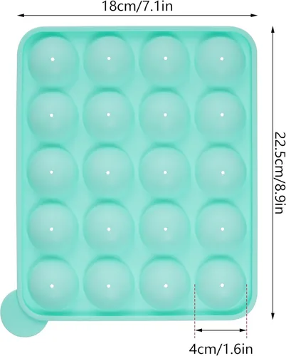 Miniatura 3 de Rbenxia Molde de silicona para tartas de 20 cavidades, medio círculo, piruleta, fiesta, magdalena, molde para hornear, bandeja de molde para tartas