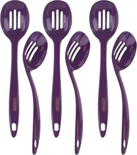 Miniatura 16 de Reston Lloyd Cuchara ranurada de melamina utensilio de cocina de alta calidad con mango ergonómico resistente al calor, plástico duradero sin BPA