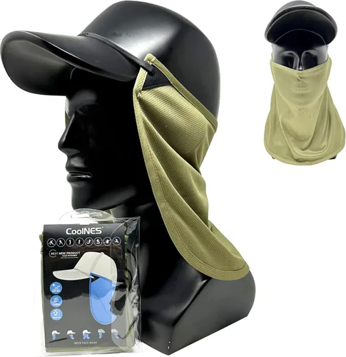 Miniatura 10 de CoolNES - Protección ajustable para cuello contra rayos ultravioletas, ajustable, multifuncional, 2 en 1, cubrebocas para pesca al aire libre, unisex