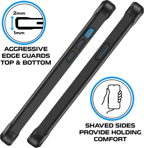 Miniatura 6 de Phone REBEL - Funda para iPhone 12 Pro Max [fibra de aramida Gen-2] fuerte compatible con MagSafe, inserciones a prueba de golpes, esquinas negro