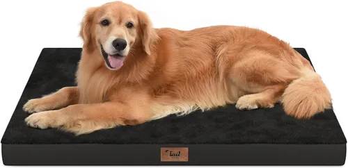 Miniatura 128 de Cama ortopédica de felpa para perros y cachorros medianos, camas impermeables para perros de 30 x 20 pulgadas con funda extraíble lavable, tapete