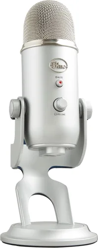 Logitech Creators Blue Yeti - Micrófono USB para juegos, transmisión, podcast, YouTube, Discord, PC, sonido de estudio, Plug & Play, color plateado
