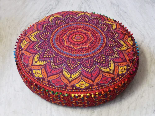 Miniatura 81 de CRAFT KALA Funda de cojín con diseño de mandala, funda de cojín para asiento, hippie, decorativo, bohemio, otomano, de algodón, indio, para sala