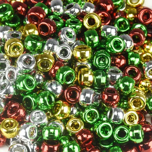 Miniatura 10 de Cuentas de pony negro (1200 cuentas de 0.236 x 0.325 pulgadas), cuentas de poni a granel, cuentas para hacer pulseras, cuentas para trenzas