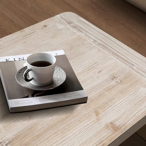 Miniatura 9 de Mesa de centro de madera para sala de estar, mesa de centro de artesanía vintage de granja, mesa de centro curvada de diseño Art Deco, mesas de té