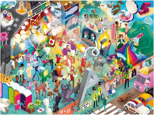 Big Potato Day at The Festival: Rompecabezas de música para adultos (1000 piezas) lleno de 101 bandas para encontrar