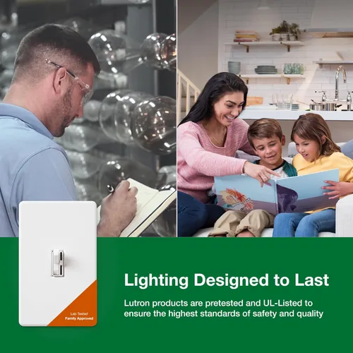 Miniatura 8 de Lutron Ariadni/Toggler LED+ Interruptor Regulador de Luz para LED Regulable, Halógeno e Incandescente Interruptor Dimmer, 150W, Unipolar/3-Vías
